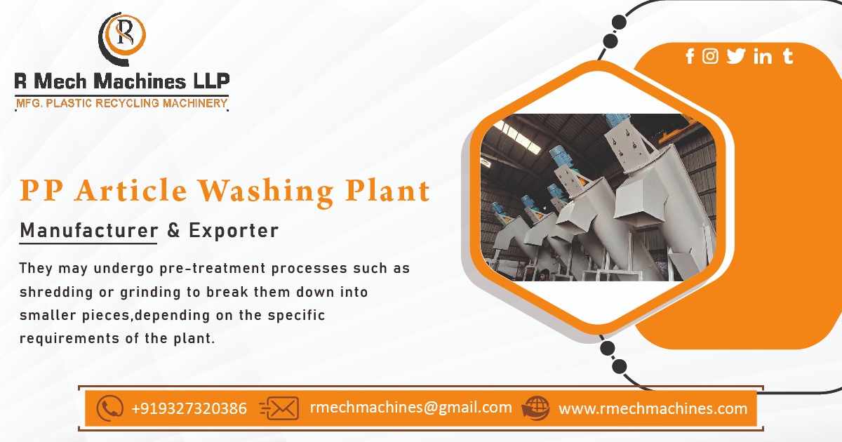 Manufacturer & Exporter of PP Article Washing Plant