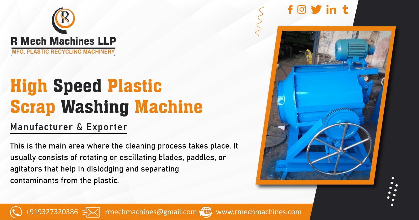 Exporter of High Speed Plastic Scrap Washing Machine