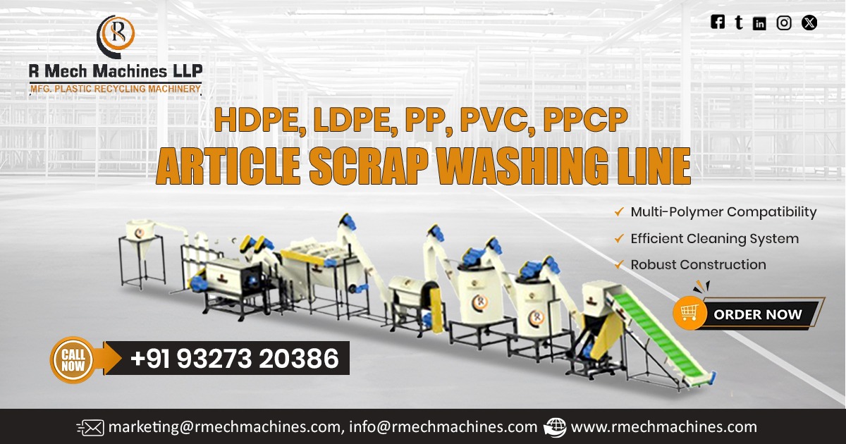 HDPE, LDPE, PP, PVC, PPCP Article Scrap Washing Line in Delhi