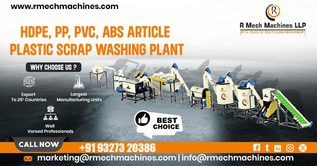 HDPE PP PVC ABS Article Plastic Scrap Washing Plant in Kanpur