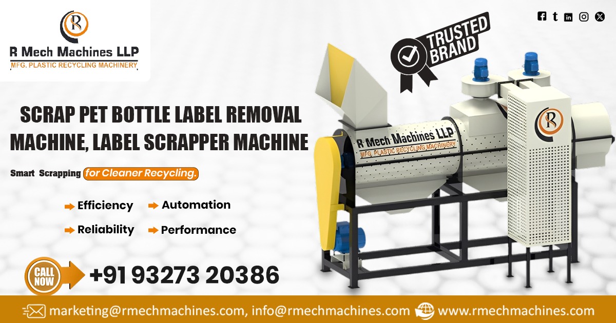 Scrap PET Bottle Label Removal Machine in Hyderabad