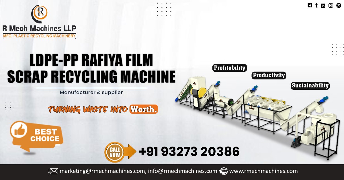 LDPE-PP Rafiya Film Scrap Recycling Machine in Lucknow
