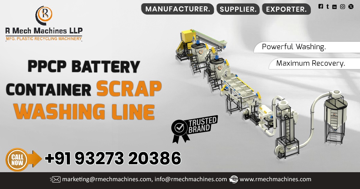PPCP Battery Container Scrap Washing Line in Erode
