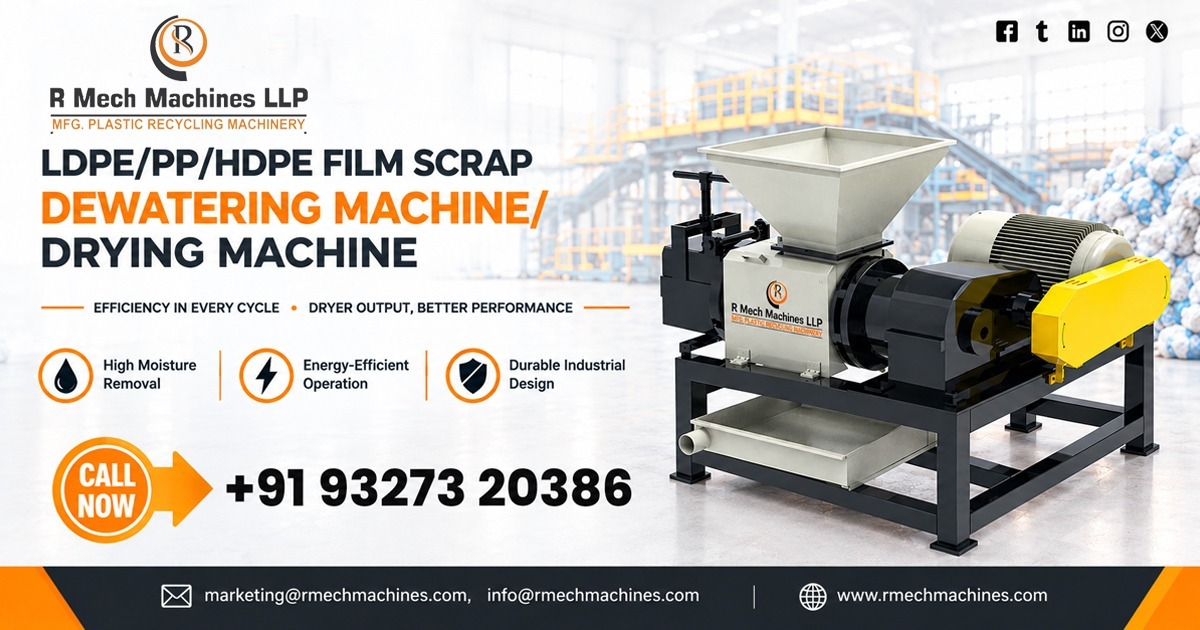LDPE/PP/HDPE Film Scrap Dewatering Machine/Drying Machine in Guwahati