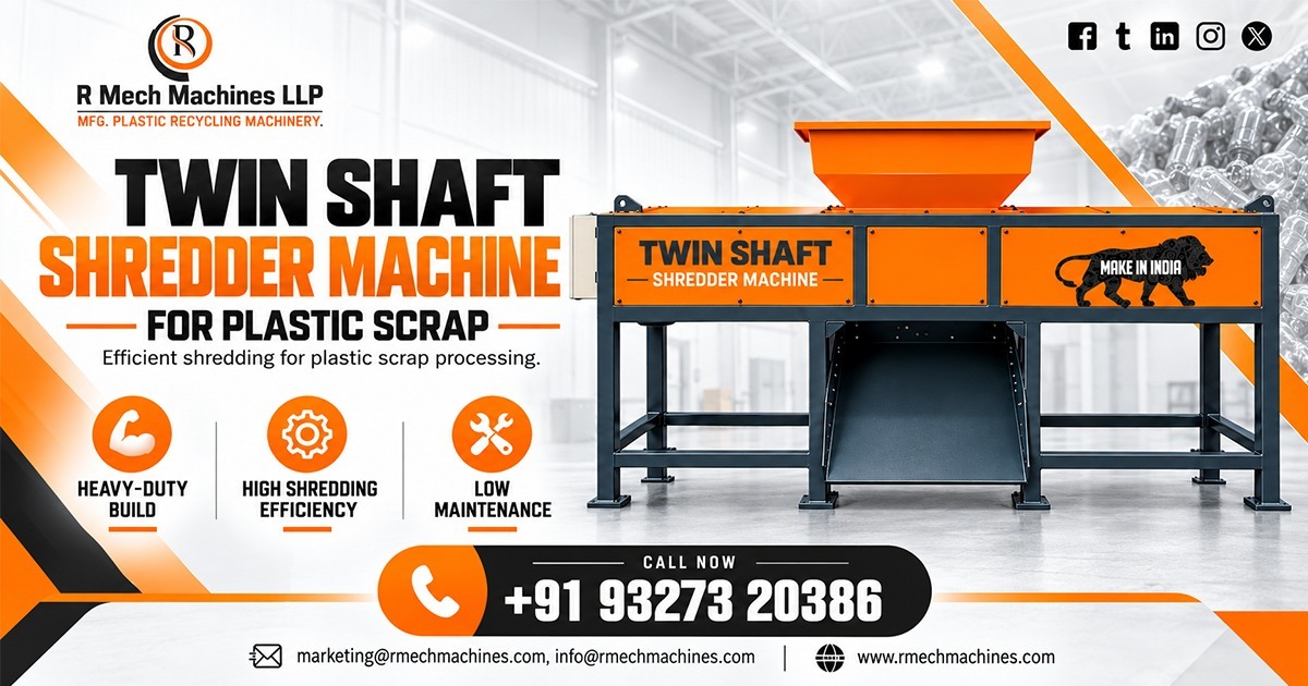 Twin Shaft Shredder Machine for Plastic Scrap in Maharashtra